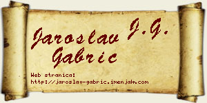 Jaroslav Gabrić vizit kartica